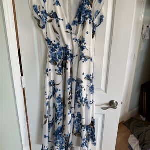 Lulu's Blue and White Floral Maxi Dress